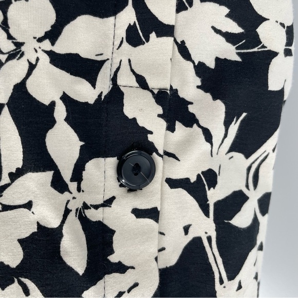 J. Jill Dark Brown Ivory Floral Pima Cotton Blend Pockets Button Detail Dress - Picture 15 of 15